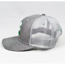 Load image into Gallery viewer, Grey Chambray Slight-Curve Flat-Bill Snap-Back Trucker
