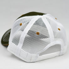 Load image into Gallery viewer, Olive Canvas & White Semi-Pro Snap-Back Trucker