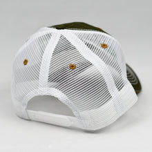 Load image into Gallery viewer, Olive Canvas & White Semi-Pro Snap-Back Trucker