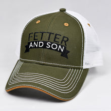 Load image into Gallery viewer, Olive Canvas & White Semi-Pro Snap-Back Trucker
