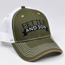 Load image into Gallery viewer, Olive Canvas & White Semi-Pro Snap-Back Trucker