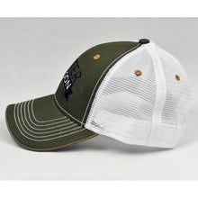 Load image into Gallery viewer, Olive Canvas & White Semi-Pro Snap-Back Trucker