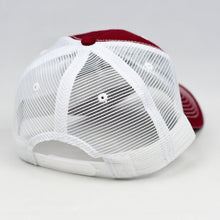 Load image into Gallery viewer, Wine Red & White Semi-Pro Snap-Back Trucker