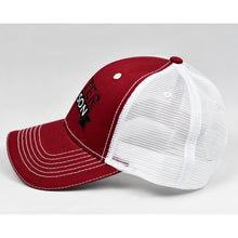 Load image into Gallery viewer, Wine Red & White Semi-Pro Snap-Back Trucker