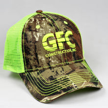 Load image into Gallery viewer, Real Tree Camo & Fluorescent Yellow Semi-Pro Trucker