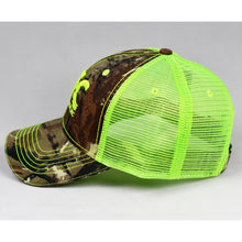 Load image into Gallery viewer, Real Tree Camo & Fluorescent Yellow Semi-Pro Trucker