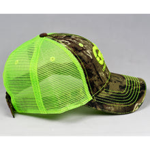 Load image into Gallery viewer, Real Tree Camo & Fluorescent Yellow Semi-Pro Trucker