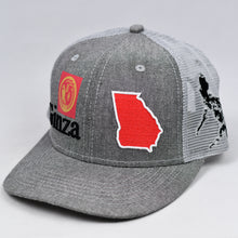 Load image into Gallery viewer, Grey Chambray Slight-Curve Flat-Bill Snap-Back Trucker