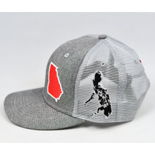 Load image into Gallery viewer, Grey Chambray Slight-Curve Flat-Bill Snap-Back Trucker