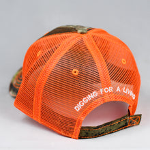 Load image into Gallery viewer, Real Tree Camo & Fluorescent Orange Semi-Pro Trucker
