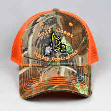 Load image into Gallery viewer, Real Tree Camo & Fluorescent Orange Semi-Pro Trucker