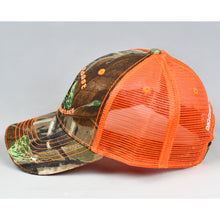 Load image into Gallery viewer, Real Tree Camo & Fluorescent Orange Semi-Pro Trucker