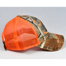 Load image into Gallery viewer, Real Tree Camo & Fluorescent Orange Semi-Pro Trucker