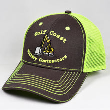 Load image into Gallery viewer, Charcoal & Fluorescent Yellow Semi-Pro Trucker