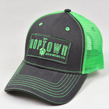 Load image into Gallery viewer, Black Twill & Flow Green Semi-Pro Trucker