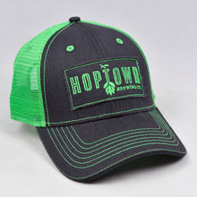 Load image into Gallery viewer, Black Twill & Flow Green Semi-Pro Trucker