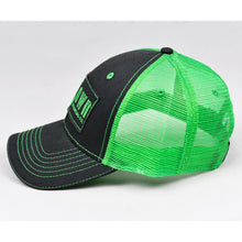 Load image into Gallery viewer, Black Twill & Flow Green Semi-Pro Trucker