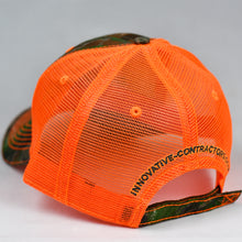 Load image into Gallery viewer, Real Tree Camo & Fluorescent Orange Semi-Pro Trucker