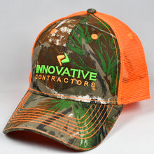 Load image into Gallery viewer, Real Tree Camo & Fluorescent Orange Semi-Pro Trucker