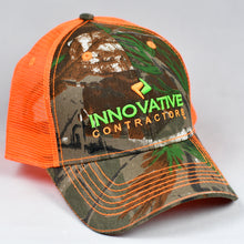 Load image into Gallery viewer, Real Tree Camo & Fluorescent Orange Semi-Pro Trucker