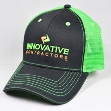 Load image into Gallery viewer, Charcoal Twill & Flow Green Semi-Pro Trucker