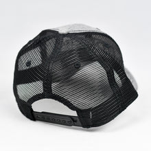 Load image into Gallery viewer, Grey Chambray & Black Semi-Pro Snap-Back Trucker