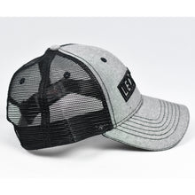 Load image into Gallery viewer, Grey Chambray & Black Semi-Pro Snap-Back Trucker