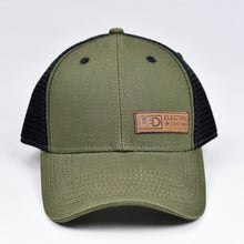 Load image into Gallery viewer, Olive Canvas & Black Semi-Pro Snap-Back Trucker