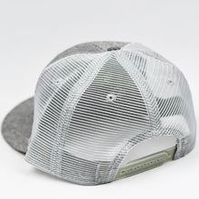 Load image into Gallery viewer, Grey Chambray Slight-Curve Flat-Bill Snap-Back Trucker