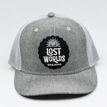 Load image into Gallery viewer, Grey Chambray Slight-Curve Flat-Bill Snap-Back Trucker
