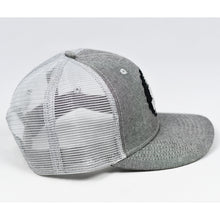 Load image into Gallery viewer, Grey Chambray Slight-Curve Flat-Bill Snap-Back Trucker