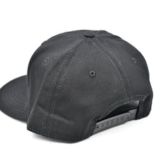 Load image into Gallery viewer, Black Chino Twill Slight-Curve Flat-Bill Snap-Back Trucker