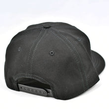 Load image into Gallery viewer, Black Chino Twill Slight-Curve Flat-Bill Snap-Back Trucker
