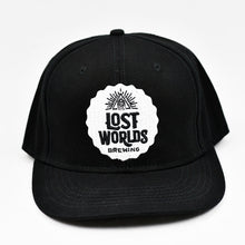 Load image into Gallery viewer, Black Chino Twill Slight-Curve Flat-Bill Snap-Back Trucker