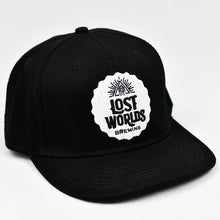Load image into Gallery viewer, Black Chino Twill Slight-Curve Flat-Bill Snap-Back Trucker