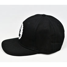 Load image into Gallery viewer, Black Chino Twill Slight-Curve Flat-Bill Snap-Back Trucker