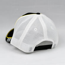 Load image into Gallery viewer, Black Twill & White Air-Mesh Semi-Pro Snap-Back Trucker