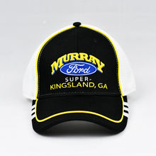 Load image into Gallery viewer, Black Twill & White Air-Mesh Semi-Pro Snap-Back Trucker