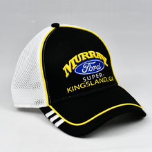Load image into Gallery viewer, Black Twill & White Air-Mesh Semi-Pro Snap-Back Trucker