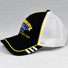 Load image into Gallery viewer, Black Twill & White Air-Mesh Semi-Pro Snap-Back Trucker