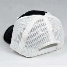 Load image into Gallery viewer, Black Twill & White Air-Mesh Semi-Pro Snap-Back Trucker