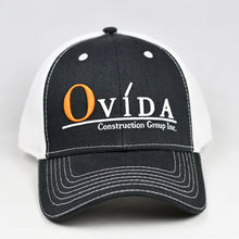 Load image into Gallery viewer, Black Twill & White Air-Mesh Semi-Pro Snap-Back Trucker