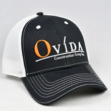 Load image into Gallery viewer, Black Twill & White Air-Mesh Semi-Pro Snap-Back Trucker