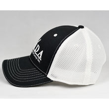 Load image into Gallery viewer, Black Twill & White Air-Mesh Semi-Pro Snap-Back Trucker