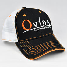 Load image into Gallery viewer, Black & White w/ Orange Trims Semi-Pro Snap-Back Trucker