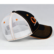 Load image into Gallery viewer, Black & White w/ Orange Trims Semi-Pro Snap-Back Trucker
