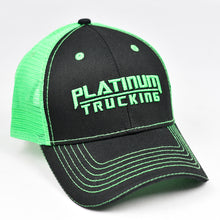 Load image into Gallery viewer, Black Twill & Flow Green Semi-Pro Trucker