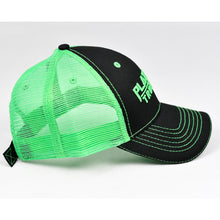 Load image into Gallery viewer, Black Twill & Flow Green Semi-Pro Trucker