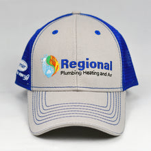 Load image into Gallery viewer, Stone Chino Twill & Royal Blue Semi-Pro Snap-Back Trucker