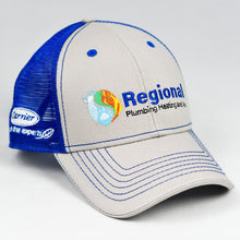 Load image into Gallery viewer, Stone Chino Twill & Royal Blue Semi-Pro Snap-Back Trucker